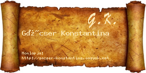 Gácser Konstantina névjegykártya